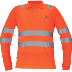 Lugo Hi-Vis poloshirt lan.mouwen Oranje